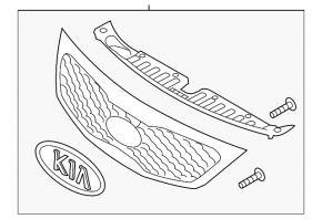 Решетка радиатора grill Kia Sorento 14-15 рест