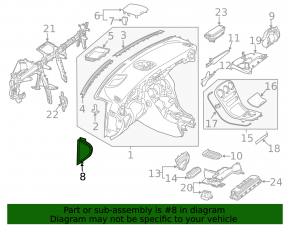 Capac bord lateral stânga Mercedes C-class W205 15-18 negru