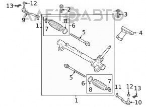 Рейка рулевая Mazda 6 18-21 usa без тяг