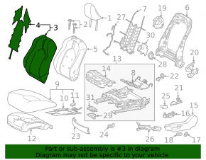 Tapițerie spătar scaun șofer Toyota Camry v70 18-24, material textil gri, încălzit, curățabil