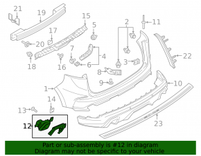 Насадка глушителя правая Ford Edge 19-24 с кронштейном, ST, ST-Line