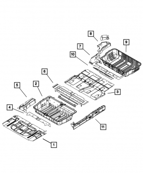 Корыто багажника Dodge Grand Caravan 11-20