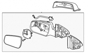 Зеркало боковое левое в сборе Chevrolet Malibu 13-15