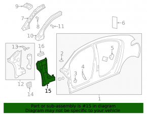 Стойка кузова передняя левая Chevrolet Volt 11-15