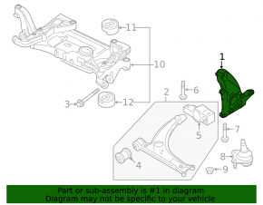 Цапфа передняя левая VW CC 08-17