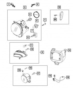 Катафот крыла передний левый Jeep Renegade 15-23