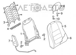 Пассажирское сидение Mazda 3 14-16 BM дорест, без airbag, ткань черн