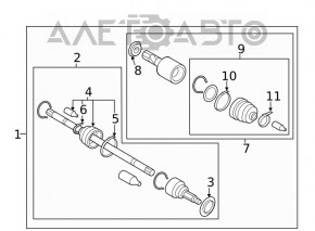 Привод полуось задняя левая Subaru Forester 25-26