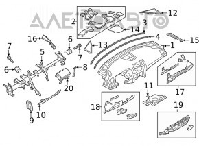Торпедо передняя панель голая Mazda 6 18-21 черная