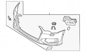 Bara față neperforată pentru Audi A6 C8 19-23 fără sistem de asistență la parcare sub faruri, S-Line