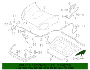 Уплотнитель капота правый Mini Cooper Countryman R60 10-16