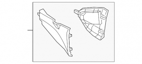 Накладка центральной консоли передняя правая Toyota Prius V 15-17 серая