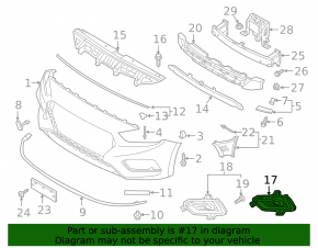 Решетка переднего бампера правая Hyundai Accent 18-23
