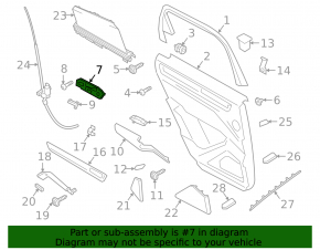 Mâner interior ușă spate dreapta pentru Porsche Cayenne 19-23, cromat