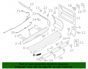 Reflectorul din bara spate dreapta Ford Transit Connect MK2 13-