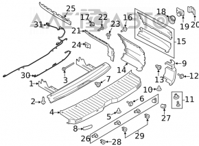 Reflectorul din bara spate dreapta Ford Transit Connect MK2 13-