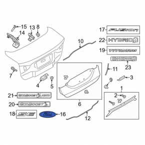 Эмблема значок крышки багажника Ford Fusion mk5 19-20