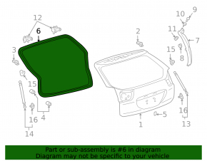 Уплотнитель резина двери багажника Lexus RX300 RX330 RX350 RX400h 04-09