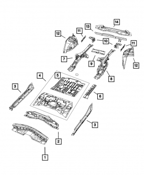 Задняя панель Fiat 500L 14-19 2 части