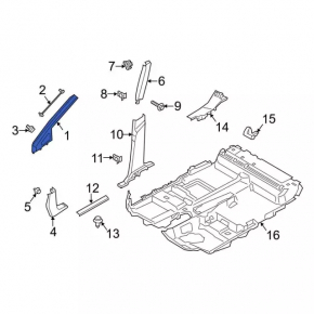 Накладка передней стойки левая Ford Transit Connect MK2 13-17 сер