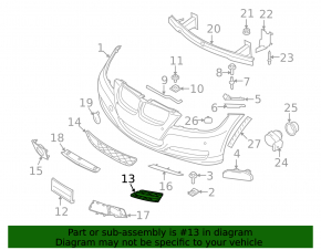 Grilă bară față dreapta pentru BMW 3 E90 E92 09-12 sub proiectoarele de ceață