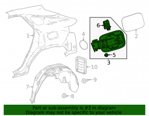 Корпус лючка бензобака Lexus RX350 RX350h RX450h+ RX500h 23-26 Canada built