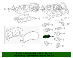 Кнопка подогрева руля Lexus RX350 RX450h 16-19
