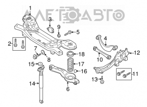 Цапфа задняя левая Mazda3 MPS 09-13 с рычагом