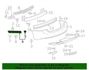 Крепление заднего бампера внешнее левое Chevrolet Malibu 16-23 +B92B68:B94B68:B68