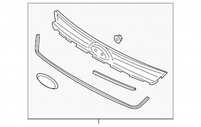 Решетка радиатора grill Ford Escape MK3 13-16 дорест с эмблемой Titanium