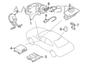 Модуль srs airbag компьютер подушек безопасности Mitsubishi Galant 99 под перешив