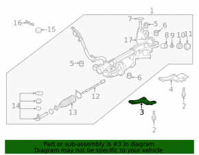 Крепления рейки рулевой правое Subaru Outback 20-24