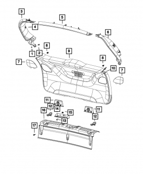 Обшивка двери багажника нижняя Jeep Compass 17-21 сер