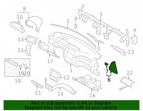 Накладка торпеды боковая правая Subaru Forester 08-09 SH черная