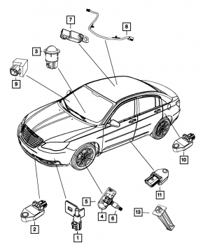 Датчик подушки безопасности дверь левый Chrysler 200 11-14