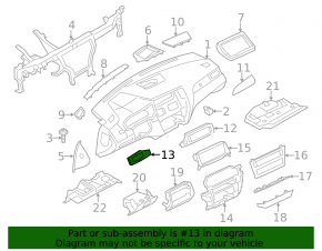 Накладка передней панели левая BMW X3 F25 11-14 черный глянец, вздулось покрытие