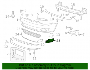 Решетка переднего бампера правая VW Golf 10-14 GTI, под птф