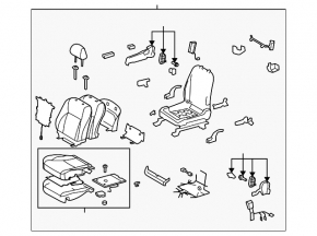 Scaun de pasager pentru Lexus ES350 07-09 cu airbag, electric, memorie, piele bej