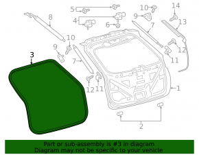 Уплотнитель резина двери багажника Ford Edge 15-18