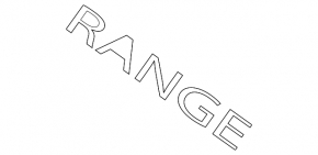 Эмблема надпись RANGE капота Land Rover Range Rover 20-21 рест, серая