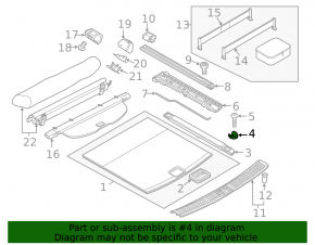Крюк багажника Audi A4 B9 17-25 хром
