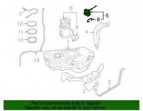 Крышка заливной горловины бензобака VW Jetta 11-14 USA тип 1