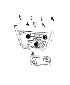 Управление климат-контролем заднего ряда Chrysler Pacifica 20-26 в потолке, серое