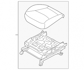 Пассажирское сидение Kia Sorento 10-15 без airbag, ткань черн
