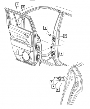 Дверь в сборе задняя правая Jeep Patriot 11-17