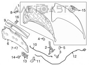 Петля капота правая Ford Fiesta 11-19