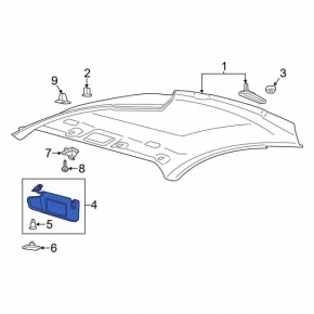 Козырек правый Ford Mustang mk6 15-23 купе черный, залом, царапина