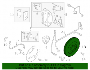 Disc de frână față stânga pentru Audi A5 08-16 345/30mm