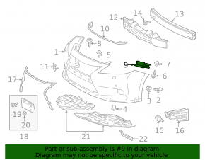 Крепление переднего бампера правое Lexus ES300h ES350 13-18