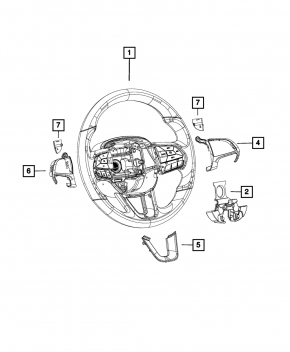 Накладка руля нижняя Dodge Charger 15-23